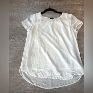 Versatile white two layer chiffon t shirt, Ann Taylor Petite